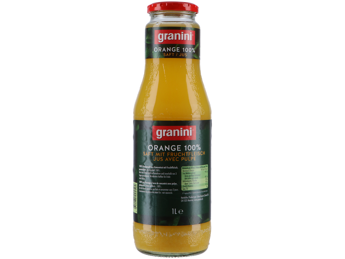 granini Orange reiner Saft mit Fruchtfleisch