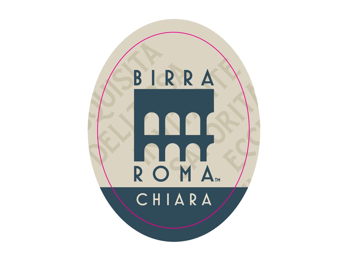 Birra Roma 3D Sticker for Font Oval 76x96 Mm