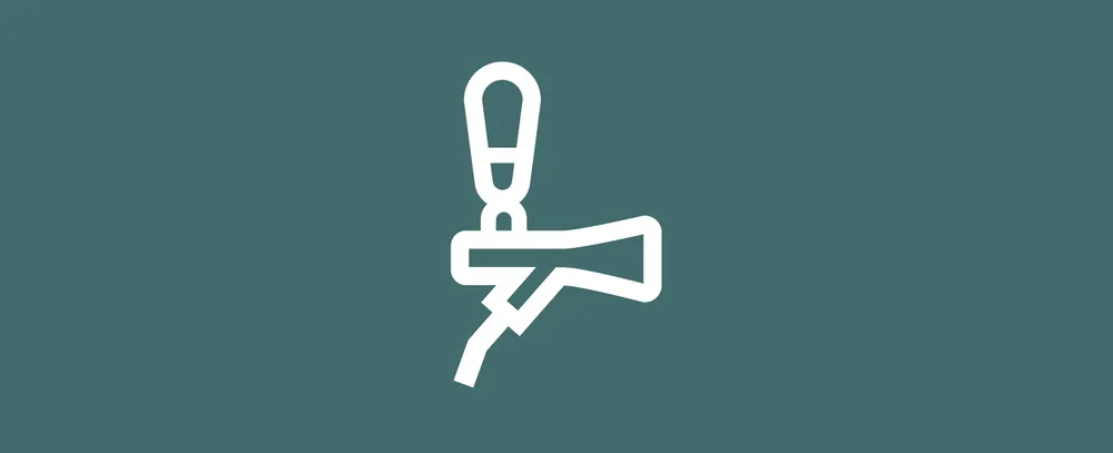 Symbol eines Zapfhahns – Huber Getränkehandlung.